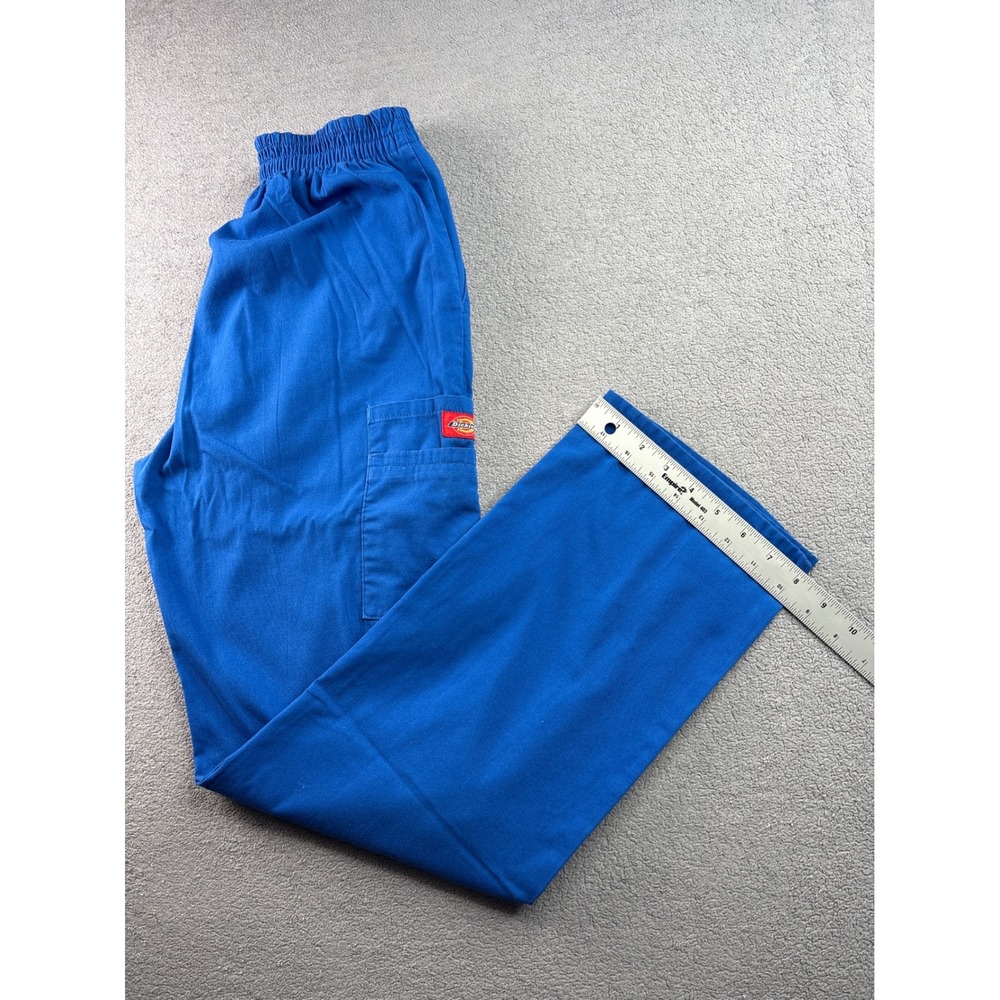Dickies Royal Blue Cargo Scrub Pants Elastic Waist Straight Leg 86106 Small S - Picture 11 of 12